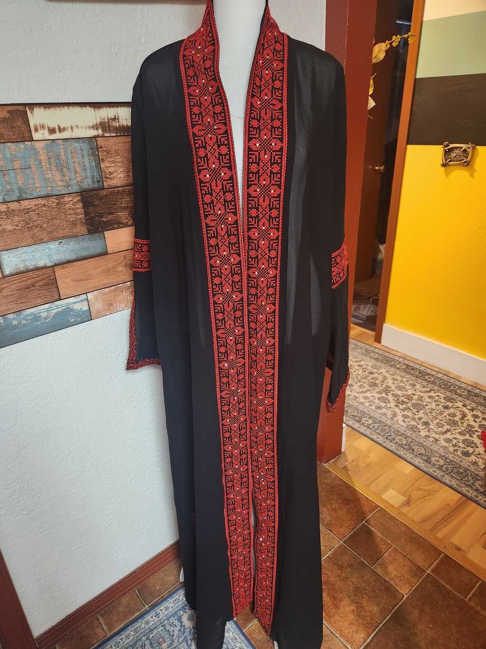 Authentic Al-Saidi Sons Jordan Embroidered Tatreez Thobe Kaftan Maxi Robe